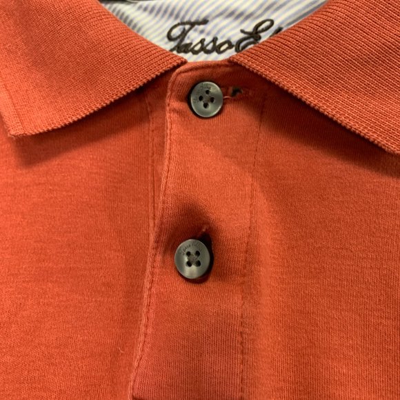 Casual Orange Polo Shirt Tasso Elba Golf Athletic Fit 2XL . Perfect Condition - Picture 7 of 12